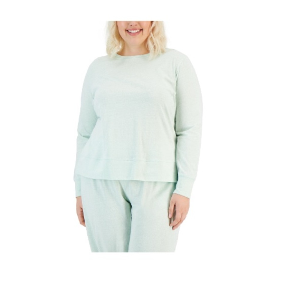 ID Ideology Plus Size Retro Long-Sleeve Top Mint Green 3X